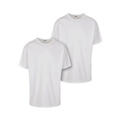T-shirt Męski Organiczna Bawełna Basic 2pak. Białe t-shirty męskie Urban Classics, m, bez wzorów, z bawełny, bez kołnierzyka. Za 189.99 zł.