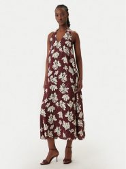 Vero Moda Sukienka letnia Jennifer 10341973 Bordowy Regular Fit. Czerwone sukienki damskie Vero Moda, na lato, xs, bez wzorów, z wiskozy, bez kołnierzyka, bez ramiączek. Za 199.99 zł.