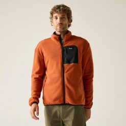 Męska bluza polarowa Frankie z zamkiem błyskawicznym. Brązowe bluzy z kapturem męskie Regatta, l, z polaru. Za 135.99 zł.