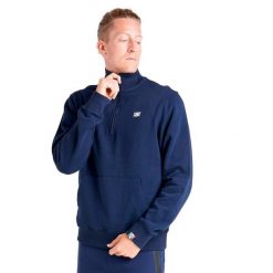 Bluza z bawełna z zamek błyskawiczny na czas wolny. Niebieskie bluzy bez kaptura męskie LEONE 1947 APPAREL, z bawełny. W wyprzedaży za 149.08 zł.