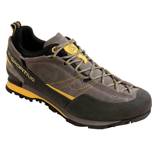 Buty podejściowe męskie La Sportiva Boulder X. Szare buty trekkingowe męskie La Sportiva, na jesień, z gumy, bez zapięcia, trekkingowe. Za 893.00 zł.