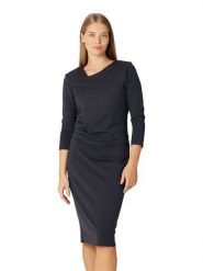 Ilse Jacobsen Sukienka w kolorze antracytowym rozmiar: L. Czarne sukienki damskie Ilse Jacobsen, na imprezę, l, bez wzorów, z wiskozy, klasyczne, bez kołnierzyka, bez ramiączek, midi. Za 208.99 zł.