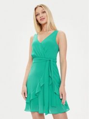 Morgan Sukienka letnia 241-ROSVAL Turkusowy Regular Fit. Niebieskie sukienki damskie Morgan, na lato, bez wzorów, z syntetyku, bez kołnierzyka, bez ramiączek. Za 199.99 zł.