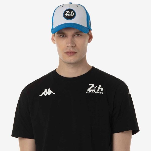 Czapka z daszkiem Kappa Indra 24H Le Mans. Niebieskie czapki męskie Kappa, bez wzorów. Za 231.50 zł.