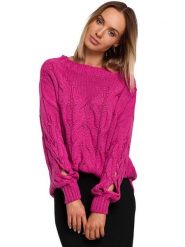 Made of emotion Sweter w kolorze różowym rozmiar: L/XL. Różowe swetry klasyczne damskie Made Of Emotion, l, bez kołnierzyka. Za 180.49 zł.
