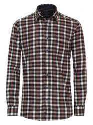 CASAMODA Koszula - Comfort fit - w kolorze czarno-czerwono-kremowym rozmiar: 3XL. Brązowe koszule męskie CASAMODA, xl, bez wzorów, z bawełny, bez kołnierzyka, bez ramiączek. Za 86.99 zł.