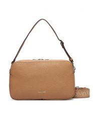 Calvin Klein Torebka Webbing 2X Strap Lg Camera Bag LV04F3642G Beżowy. Brązowe listonoszki damskie CALVIN KLEIN, bez wzorów, ze skóry, bez dodatków. Za 489.99 zł.