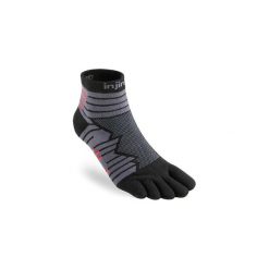 Skarpety trail mini-crew Injinji. Czarne skarpetki damskie Injinji, bez wzorów, z materiału. Za 105.30 zł.