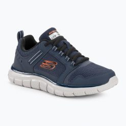 Buty na co dzień na trening męskie SKECHERS TRACK KNOCKHILL skóravo. Niebieskie buty fitness męskie Skechers, na fitness i siłownię. Za 229.99 zł.