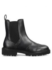 Gant Sztyblety 31551119 Czarny. Czarne botki damskie Gant, ze skóry, bez obcasa, na płaskiej podeszwie, bez zapięcia. Za 639.99 zł.