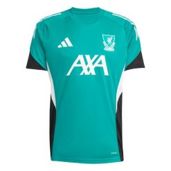 Koszulka treningowa Liverpool FC EU 2025/26. Zielone t-shirty sportowe męskie Adidas, bez ramiączek, do piłki nożnej. W wyprzedaży za 268.00 zł.