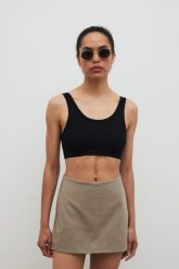 Spódnico spodenki z lnem w kolorze CAPPUCCINO - MOVE-XS. Spódniczki damskie Marsala, bez wzorów, z bawełny, eleganckie. Za 229.90 zł.