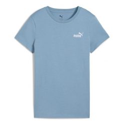Koszulka damska Puma Small No. 1. Niebieskie t-shirty damskie Puma, bez wzorów, z materiału, bez kołnierzyka. Za 65.00 zł.