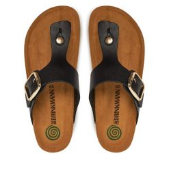Japonki Dr. Brinkmann. Czarne klapki damskie Dr. Brinkmann, bez wzorów, bez obcasa. Za 299.99 zł.