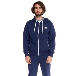 Bluza z kaptur na siłownia na co dzień. Niebieskie bluzy z kapturem męskie LEONE 1947 APPAREL, xs, z bawełny. W wyprzedaży za 179.45 zł.