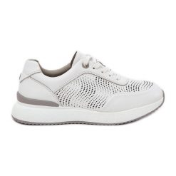 Skórzane Buty Sportowe Sneakersy Damskie S.Barski LR51-551 Białe. Białe buty sportowe na co dzień damskie bez wzorów, ze skóry. Za 289.65 zł.