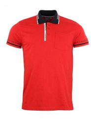 Peak Mountain Koszulka polo w kolorze czerwonym rozmiar: L. Czerwone koszulki polo męskie Peak Mountain, l, bez wzorów, z bawełny, bez ramiączek. Za 105.38 zł.