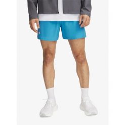 Spodenki treningowe męskie Under Armour Launch 5 Inch Shorts. Niebieskie szorty męskie Under Armour, bez kołnierzyka. Za 114.99 zł.
