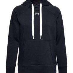 Damska Bluza Z Kapturem Rival Fleece Hoodie. Czarne bluzy z kapturem damskie Under Armour, l. Za 292.99 zł.