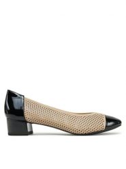 Caprice Czółenka 9-22504-44 Beżowy. Brązowe czółenka damskie Caprice, bez wzorów, ze skóry, bez obcasa. Za 177.99 zł.
