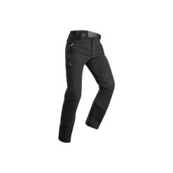 Spodnie turystyczne zimowe męskie SH520 x-warm czarne. Czarne spodnie materiałowe męskie QUECHUA, bez wzorów, z elastanu. Za 229.99 zł.