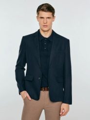 Marynarka męska lniana granatowa Sevan 403. Niebieskie marynarki męskie Big Star, bez wzorów, z bawełny. Za 379.99 zł.