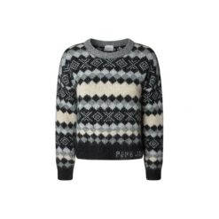 Sweter damski Pepe Jeans Celestine. Szare swetry klasyczne damskie Pepe Jeans, xs, z jeansu, bez kołnierzyka. Za 333.55 zł.