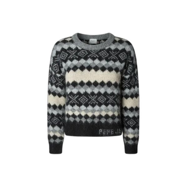 Sweter damski Pepe Jeans Celestine. Szare swetry klasyczne damskie Pepe Jeans, xs, z jeansu, bez kołnierzyka. Za 333.55 zł.
