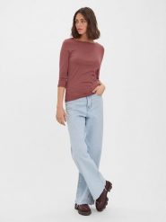 Vero Moda Koszulka w kolorze jasnobrązowym rozmiar: S. Brązowe bluzki damskie Vero Moda, s, bez wzorów, bez kołnierzyka. Za 74.63 zł.