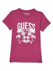 Guess T-Shirt J6GI14 K6YW4 Różowy Regular Fit. Czerwone koszulki dziewczęce Guess, z aplikacjami, z bawełny, bez ramiączek. Za 74.99 zł.