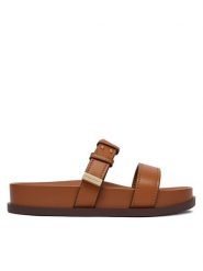 Armani Exchange Klapki XW002575 AF21266 U6123 Brązowy. Brązowe klapki damskie Armani Exchange, bez wzorów, ze skóry, bez obcasa. Za 609.99 zł.