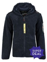 Geographical Norway Kurtka polarowa w kolorze granatowym rozmiar: S. Niebieskie kurtki męskie Geographical Norway, s, bez wzorów, z polaru, bez kaptura. Za 105.38 zł.