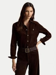 Polo Ralph Lauren Koszula 211A93203009 Brązowy ciemny Regular Fit. Brązowe koszule damskie Polo Ralph Lauren, xl, bez wzorów, z bawełny, bez kołnierzyka, bez ramiączek. Za 859.99 zł.