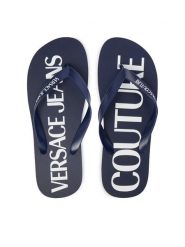 Versace Jeans Couture Japonki 80YA3SQ7 ZSS81 Granatowy. Niebieskie klapki i japonki męskie Versace Jeans Couture, z jeansu. Za 249.99 zł.