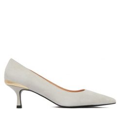 Czółenka LOVE MOSCHINO. Szare czółenka damskie Love Moschino, bez wzorów, bez obcasa. Za 906.99 zł.