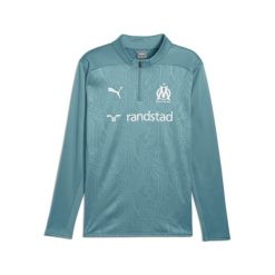 Hybrydowy top treningowy OM 2024/25. Niebieskie topy sportowe damskie Puma, l, bez wzorów, z materiału, bez ramiączek. Za 275.00 zł.