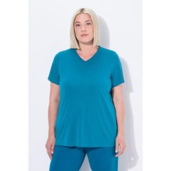 Damskie Bluzka funkcyjna antybakteryjny materiał dekolt w serek rękaw 1/2. Zielone bluzki sportowe damskie Ulla Popken, plus size, z materiału, bez kołnierzyka, bez ramiączek. Za 199.99 zł.