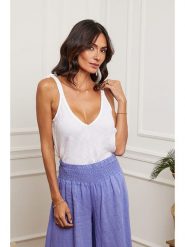 Fleur de Lin Lniany top "Filiale" w kolorze białym rozmiar: S. Białe topy damskie Fleur de Lin, s, bez wzorów, ze lnu, bez kołnierzyka. Za 83.62 zł.