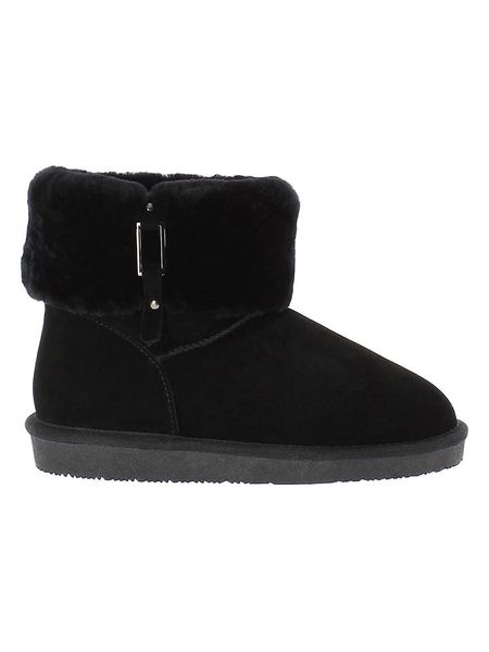 NICEBAY Skórzane botki zimowe zimowe "Mooring" w kolorze czarnym rozmiar: 40. Czarne botki damskie Nicebay, na zimę, z materiału, przed kostkę, bez obcasa, bez zapięcia. Za 213.69 zł.