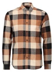 ONLY & SONS Koszula w kolorze brązowo-beżowo-czarnym rozmiar: M. Brązowe koszule męskie Only & Sons, m, bez wzorów, z bawełny, bez kołnierzyka, bez ramiączek. Za 52.67 zł.