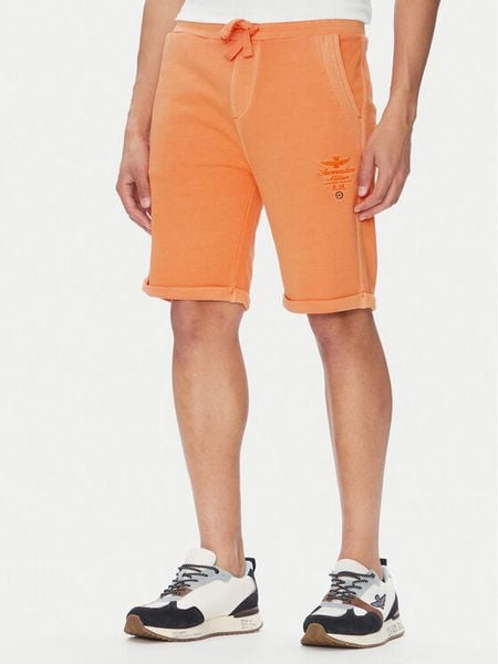 Aeronautica Militare Szorty sportowe 251BF016F583 Pomarańczowy Regular Fit. Brązowe szorty męskie AERONAUTICA MILITARE, bez wzorów, z bawełny, sportowe. Za 529.99 zł.