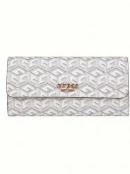 Guess Portfel w kolorze biało-szarym - 20 x 10 x 2 cm rozmiar: onesize. Białe portfele damskie Guess, z aplikacjami, z materiału. Za 175.67 zł.