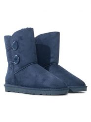 ISLAND BOOT Botki zimowe "Elisa" w kolorze niebieskim rozmiar: 37. Niebieskie botki damskie Island Boot, na zimę, bez obcasa, bez zapięcia. Za 120.93 zł.