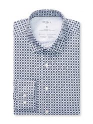 OLYMP Koszula - "Luxor" - Modern fit - w kolorze granatowo-białym rozmiar: 43. Białe koszule męskie Olymp, bez wzorów, z bawełny, bez kołnierzyka, bez ramiączek. Za 113.63 zł.