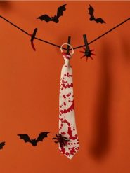 Krawat Halloween - biały. Białe krawaty i muchy męskie Sinsay, bez wzorów. Za 6.99 zł.