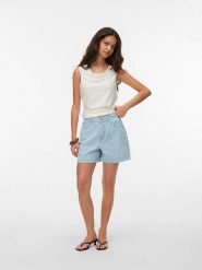 Vero Moda Szorty dżinsowe w kolorze błękitnym rozmiar: M. Niebieskie szorty damskie Vero Moda, bez wzorów, z bawełny, klasyczne, z podwyższonym stanem. Za 88.64 zł.