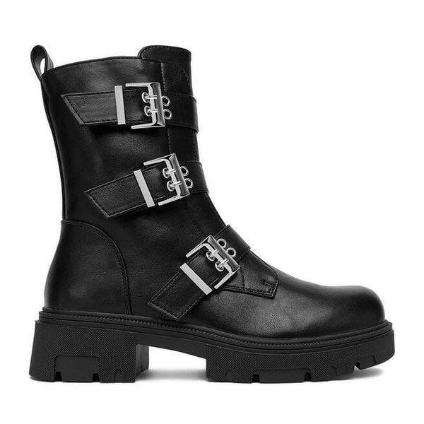Botki DeeZee. Czarne botki damskie DeeZee, bez obcasa, na płaskiej podeszwie, bez zapięcia. Za 219.99 zł.