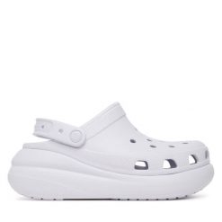 Klapki Crocs. Fioletowe klapki damskie Crocs, bez wzorów, bez obcasa. Za 209.99 zł.