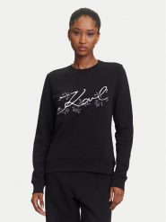 KARL LAGERFELD Bluza A3W20010 Czarny Regular Fit. Czarne bluzy bez kaptura damskie Karl Lagerfeld, l, z bawełny. Za 629.99 zł.