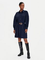 Lauren Ralph Lauren Sukienka koszulowa 250940280001 Granatowy Relaxed Fit. Niebieskie sukienki damskie Lauren Ralph Lauren, bez wzorów, z bawełny, bez kołnierzyka, bez ramiączek, koszulowe. Za 629.99 zł.
